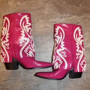 Hot pink cowboy boots